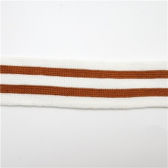 off white and earthyellow grain stripe knitting tape