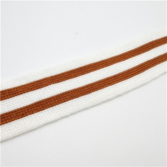 off white and earthyellow grain stripe knitting tape