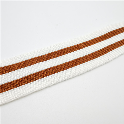 off white and earthyellow grain stripe knitting tape