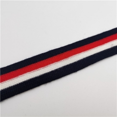 polyester stripe twill three coloful ribbon french tape