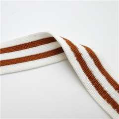 off white and earthyellow grain stripe knitting tape