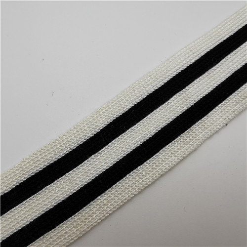 black and white stripe knit webbing