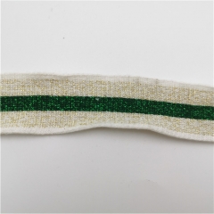 gold metallic polyester stripe tape 30mm for garment