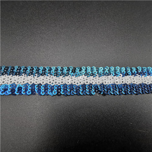 20mm stripe embroidery sequin lace trims