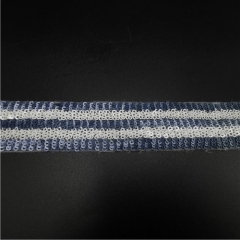 stripe twill three coloful sequin mesh embroidery lace trims