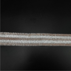 stripe twill three coloful sequin mesh embroidery lace trims