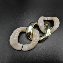 beige and gold ABS plastic buckle chain for shoes