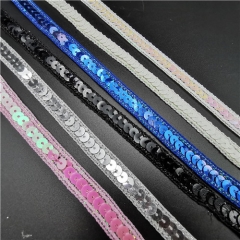 1cm bordered sequin lace tape