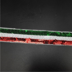 stripe twill three coloful embroidery sequin lace trims