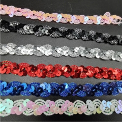 1cm woven brodered embroidery sequin lace