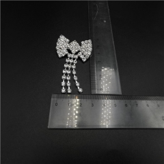 diamond bowknot fringe brooch pins