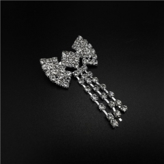 diamond bowknot fringe brooch pins