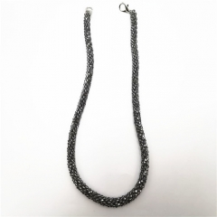 grey hand made beaded bag chain