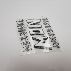 Custom Clothing iron on applique Plastic Rubber 3D Iron on Heat transfer letters Patches