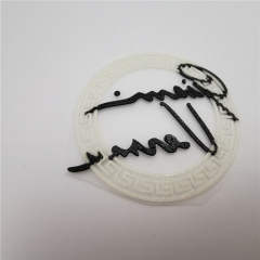 Round custom clothing iron on appiue rubber heat transfer letters patches