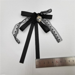 lace bow brooches for women shirt dress fashion collar jewelry ribbon tie broche