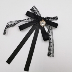 lace bow brooches for women shirt dress fashion collar jewelry ribbon tie broche