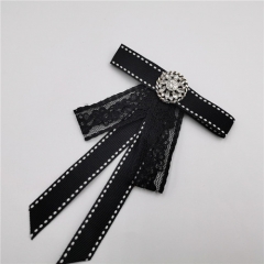 fashionable and ribbon bowknot brooch pin and drill needle necktie