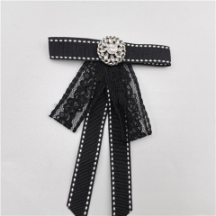 fashionable and ribbon bowknot brooch pin and drill needle necktie