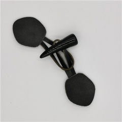 wholesale horn black leather toggle button for jacket