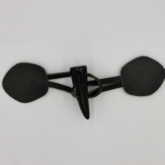 wholesale horn black leather toggle button for jacket