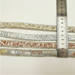 Hot Fix Iron On Custom PU Tape Applique Trim For Clothing