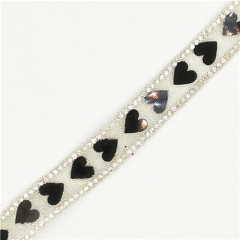 Hot selling heart-shape rhinestone hot fix tapes