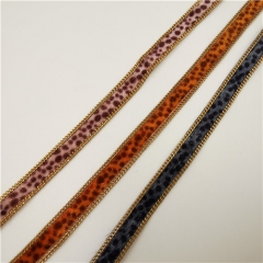 wholesale hot fix new facny leopard chain tapes