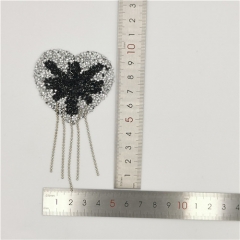 custom fashion heart fringe heat-transfer hot fix patch