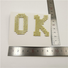 Custom fashion “OK”letters rhinestone beades patches