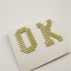 Custom fashion “OK”letters rhinestone beades patches