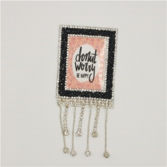 garment accessories custom diamond fringe heat-transfer patch