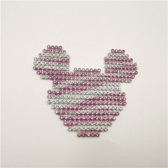 Hot selling Mickey-shape rhinestone hot fix patch