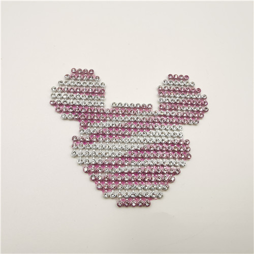 Hot selling Mickey-shape rhinestone hot fix patch