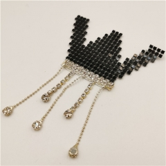 garment accessories custom rhinestones beaded crown patch