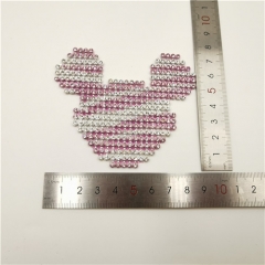 Hot selling Mickey-shape rhinestone hot fix patch