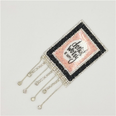 garment accessories custom diamond fringe heat-transfer patch