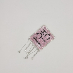 Hot selling heat-transfer hot fix letters fringe patch