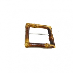 natural bamboo buckle with burned effect，big belt buckles