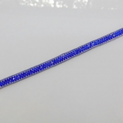 Hot-selling blue rhinestone Hot-fix Tape for Clothing, pants,shoes