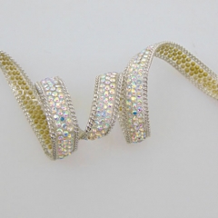 hot sell reflective Resin beads hot fix applique tape trimming