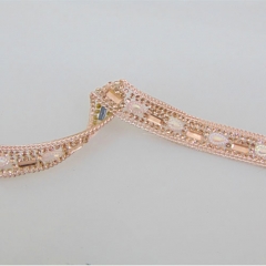 customized leaf rhinestone crystal lace trims for garment,shoes,bag