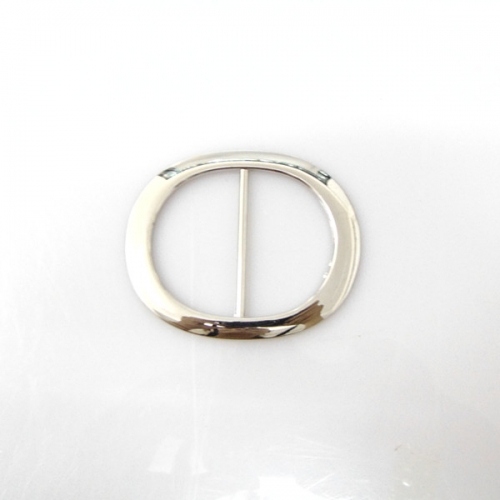 Round metal buckle for coat belt