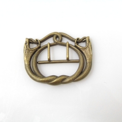 Western brass alloy serpentine belt buckle men's animal belt buckle