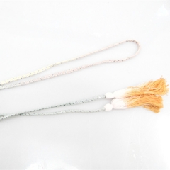 Quality Fashion wholesale orange long braided polyester tieback cord belt tassel for dresses