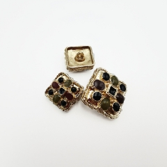 Square Metal Dot Oil Buttons Retro Small Fragrance Style Accessories Buttons