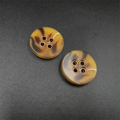 Metal resin two-piece four-hole button