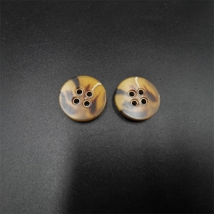 Metal resin two-piece four-hole button