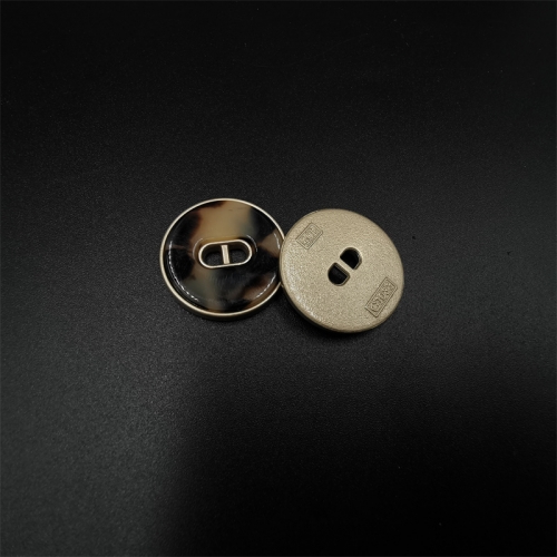 High grade pattern double combination metal resin buttons