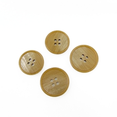 Beige resin buttons four eyes wood grain buttons